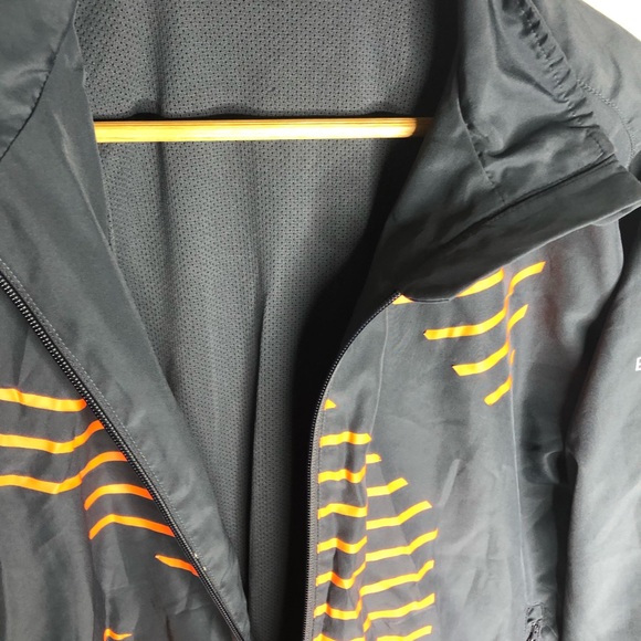 Puma Men's Windbreaker Full Zip Jacket Grey Orange striped EvoPower logo Small - Picture 6 of 11